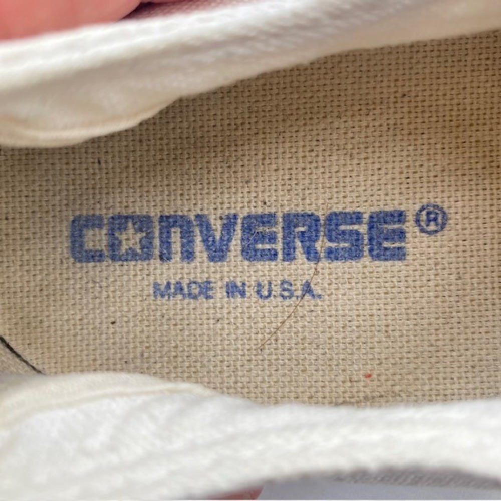 Converse Chuck Taylor All Star Sneakers Mens 10 Cream Canvas Made in USA Vintage - Picture 9 of 13
